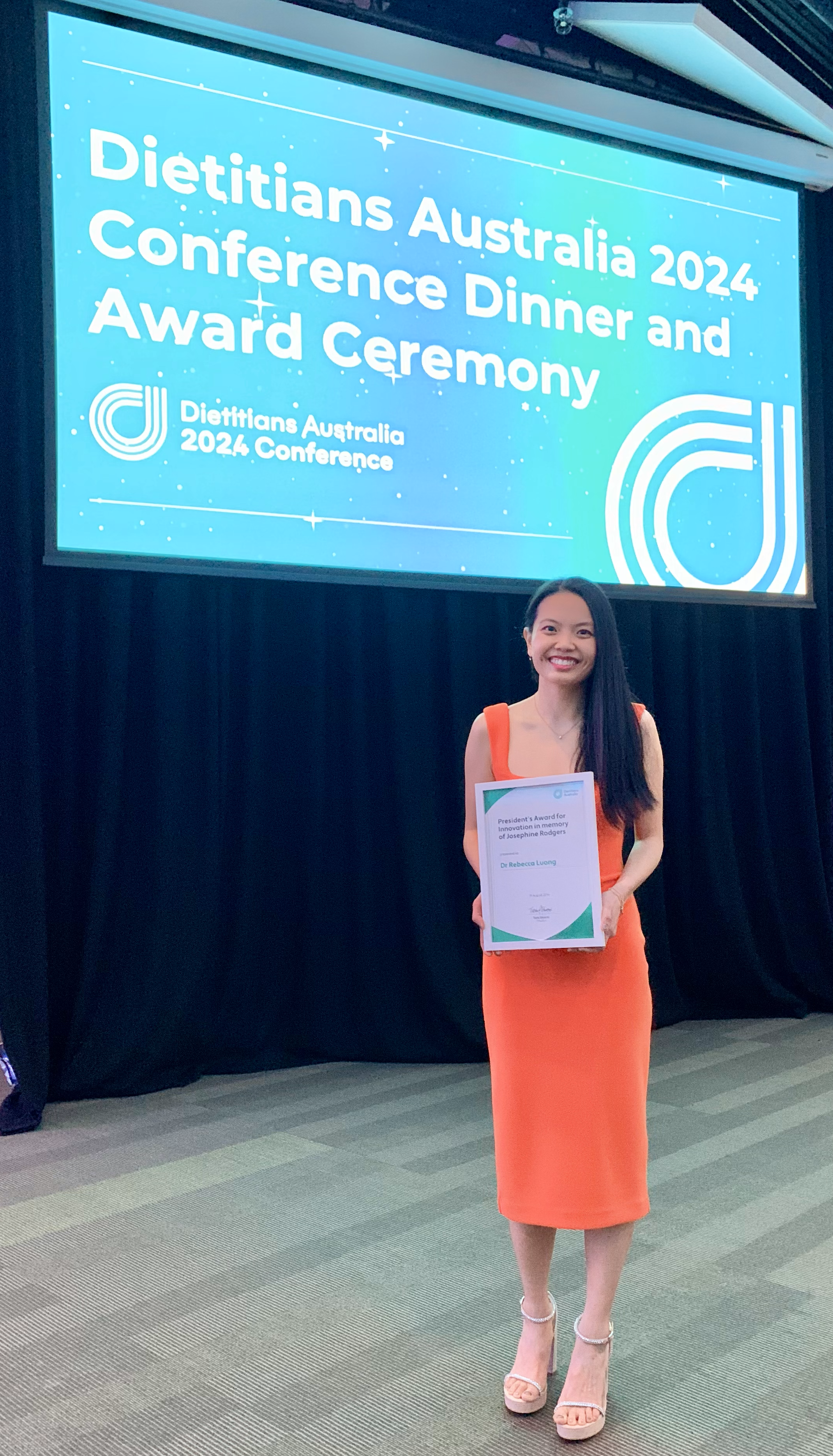 Our founding dietitian was awarded the Dietitians Australia President's Award for Innovation at Heartful Flavours